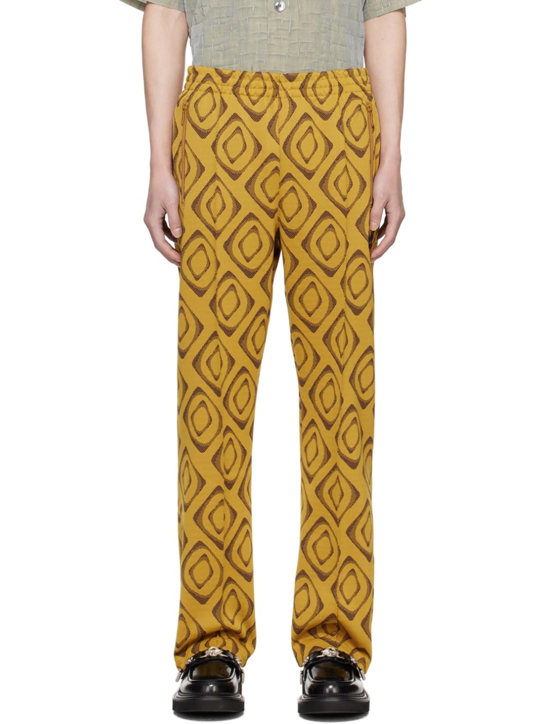 Yellow Drawstring Track Pants - 1