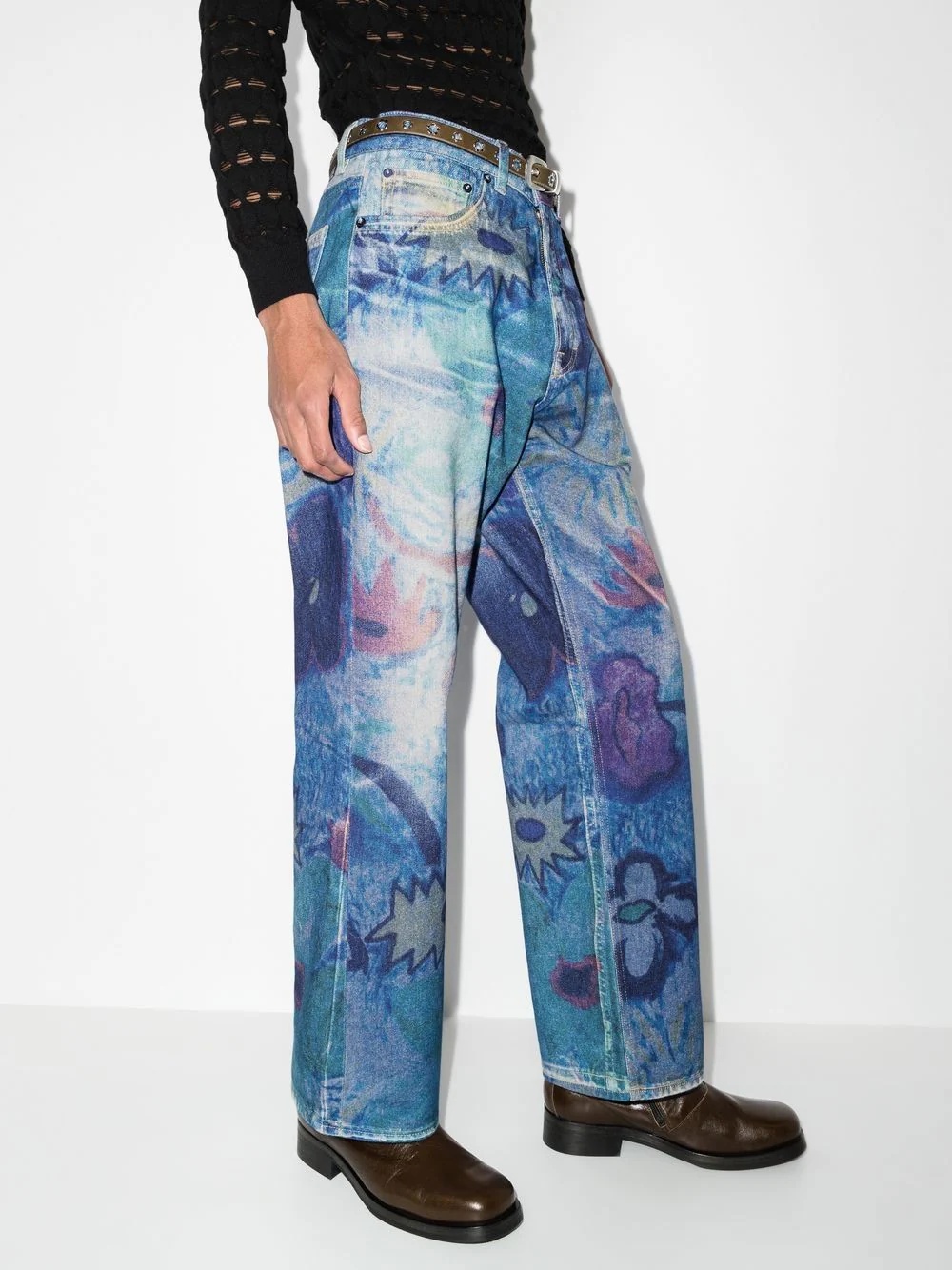 graphic-print straight-leg jeans - 2