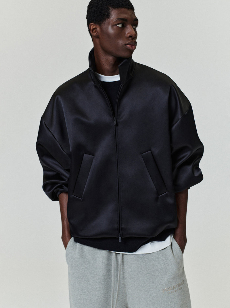 ESSENTIALS Bonded Satin Bomber outlook