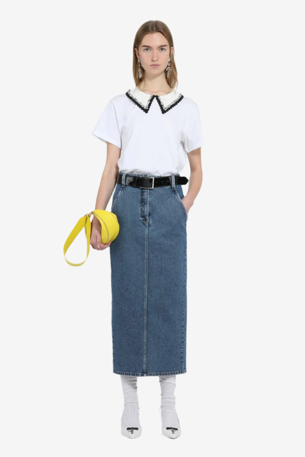 T-SHIRT WITH EMBROIDERED COLLAR - 4