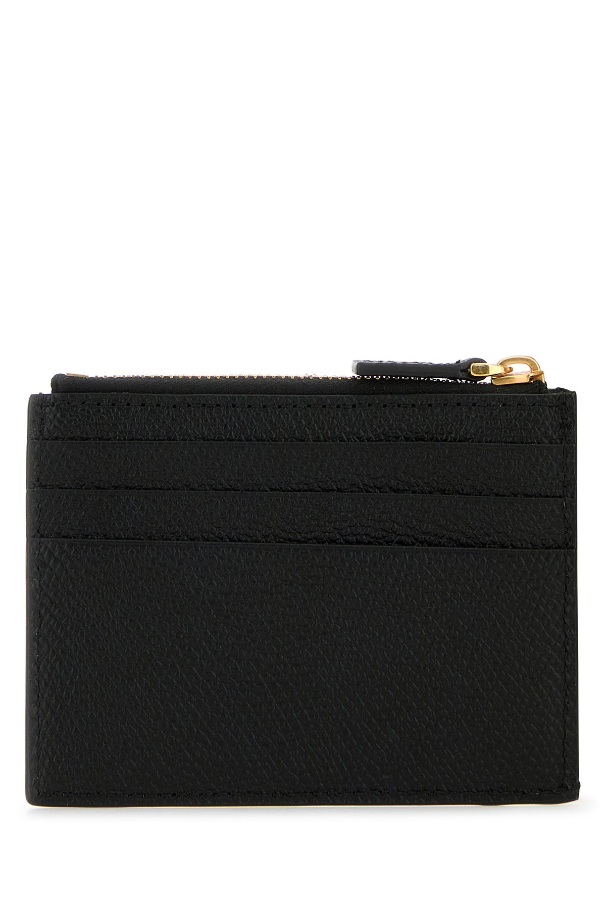 Black leather VLogo card holder - 3