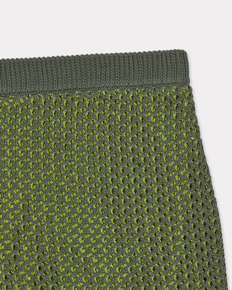 Embroidered knitted crochet shorts in cotton mesh 4