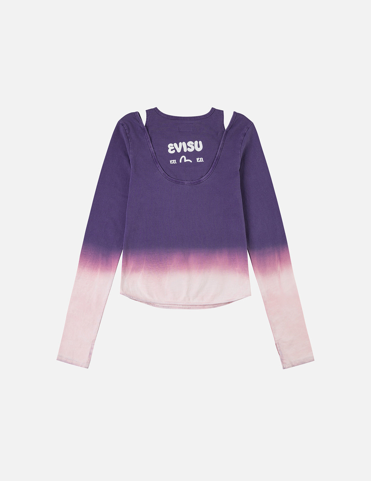 Logo Print and Gradient Tie-dye Regular Fit 2-in-1 Long-sleeve Top - 3