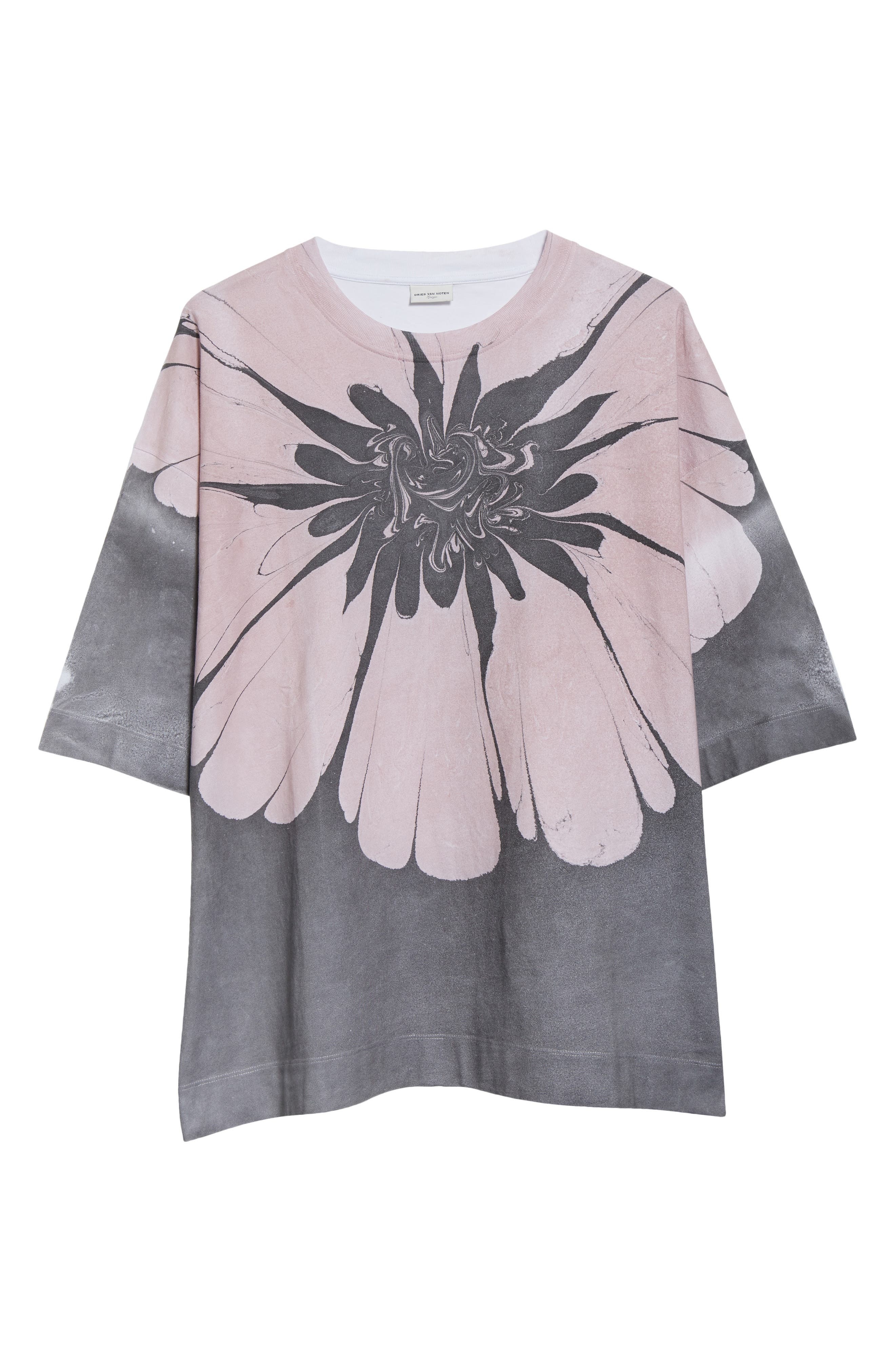 Dries Van Noten Hen Floral & Solid Oversize T-Shirt in Dessin at Nordstrom - 6
