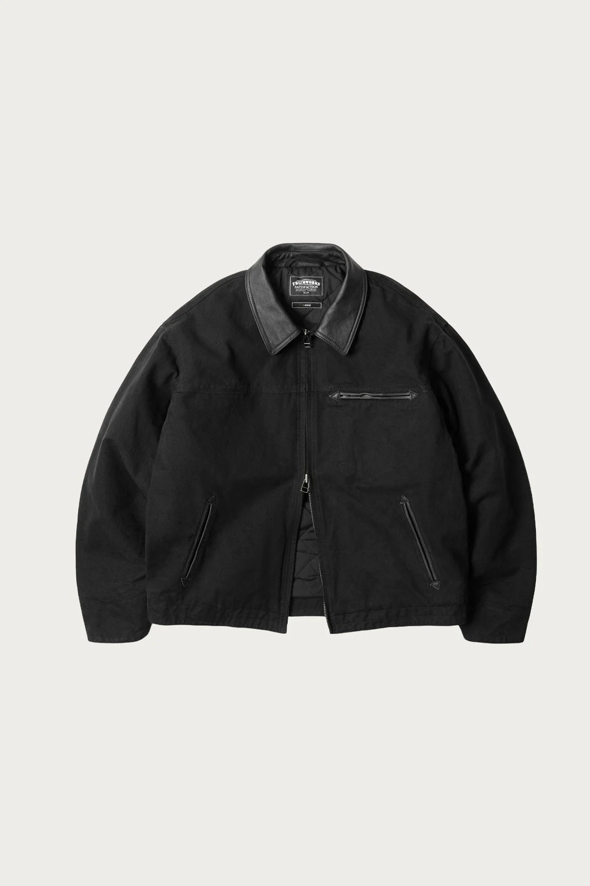 Heavy Canvas Destroyed Work Jacket - Black - 1