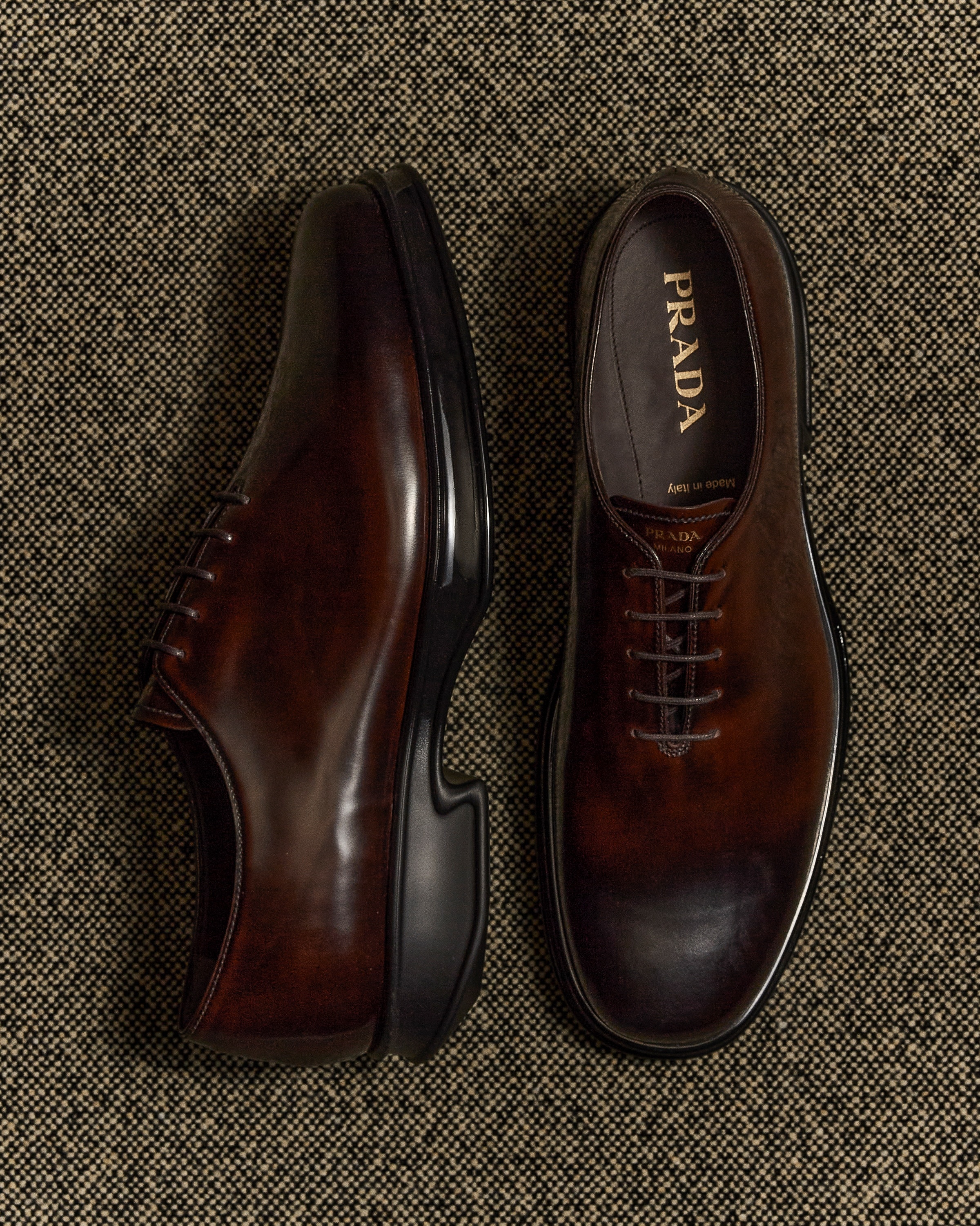 Brushed leather lace-up shoes - 7