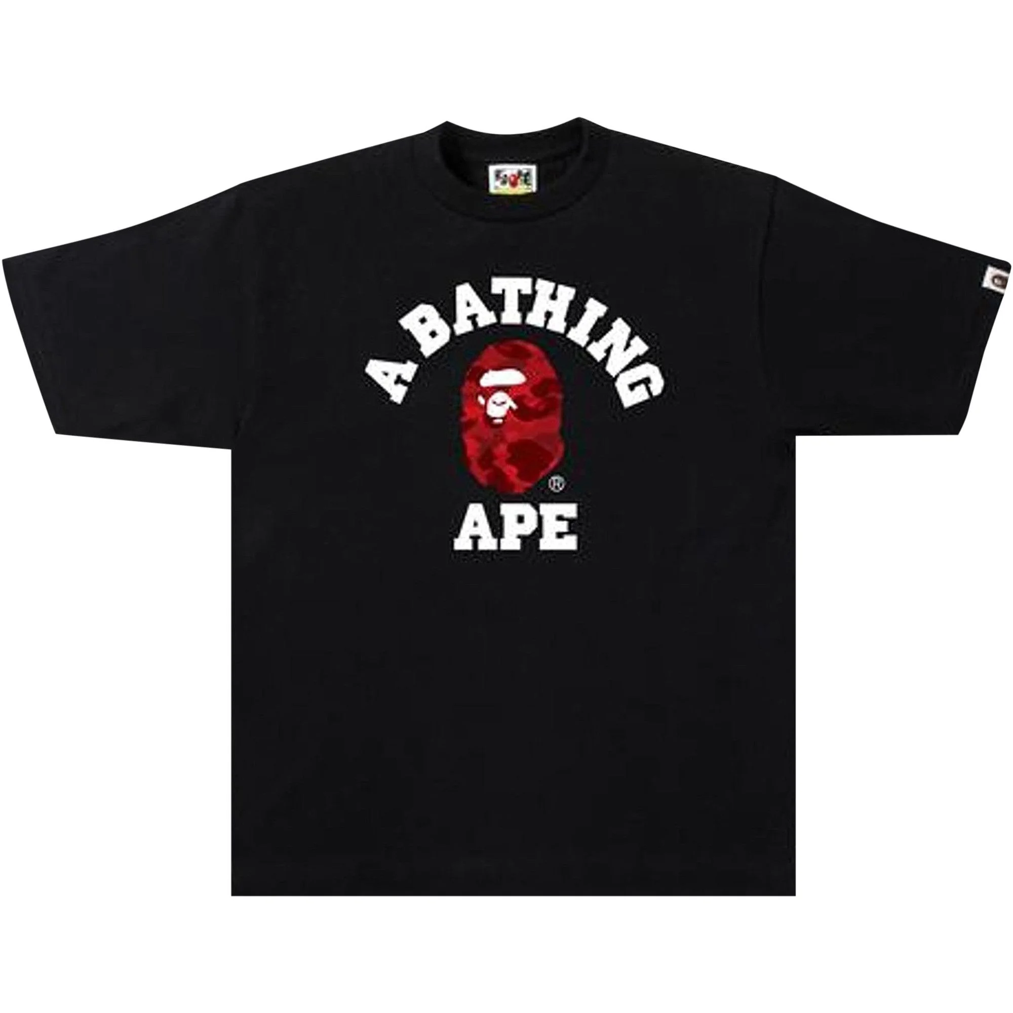BAPE Color Camo College Tee 'Black/Red' - 1