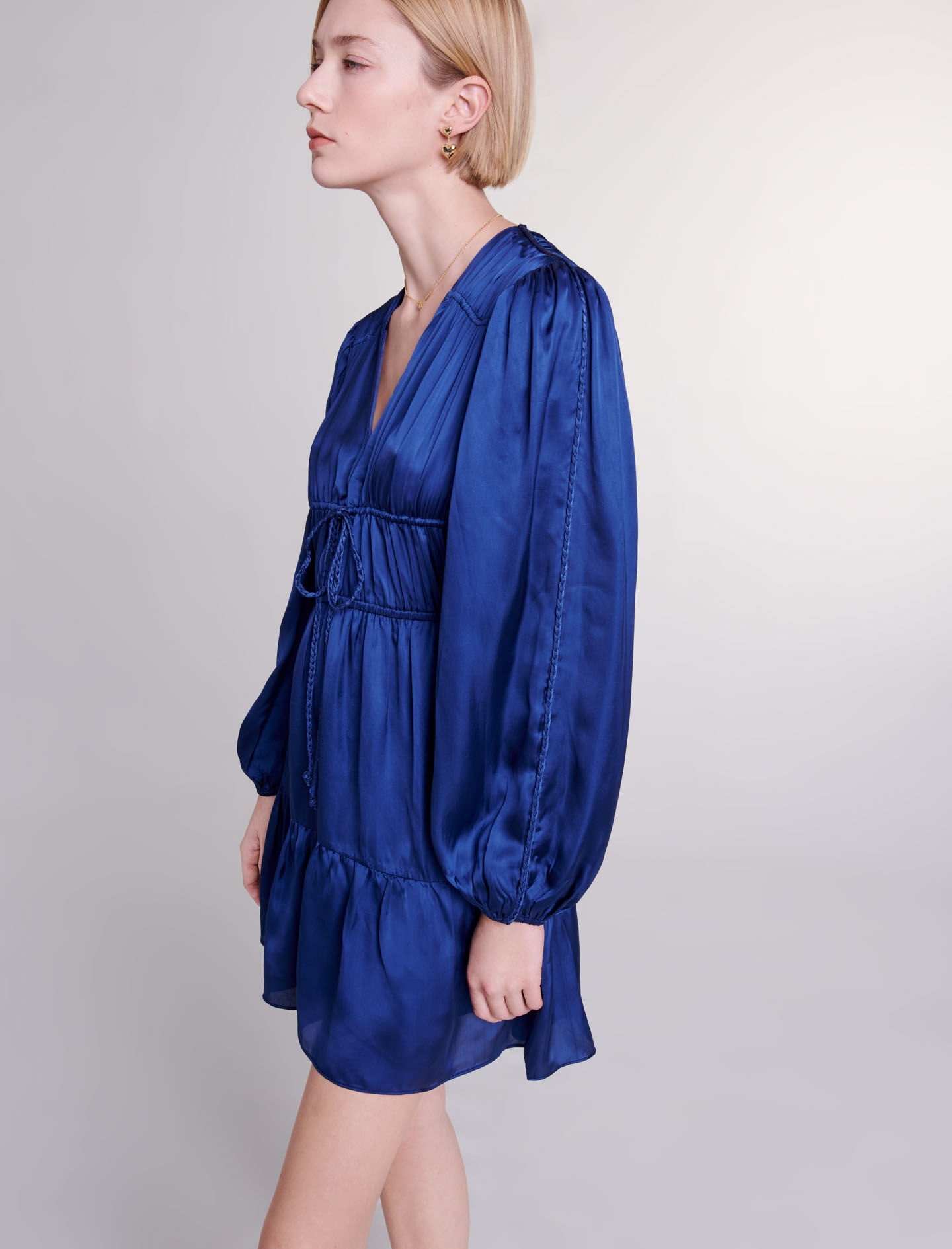 Short satin-look dress - 7