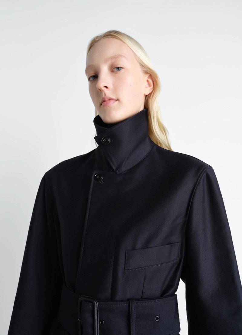 BELTED UTILITY JACKET IN COTTON SATIN 4
