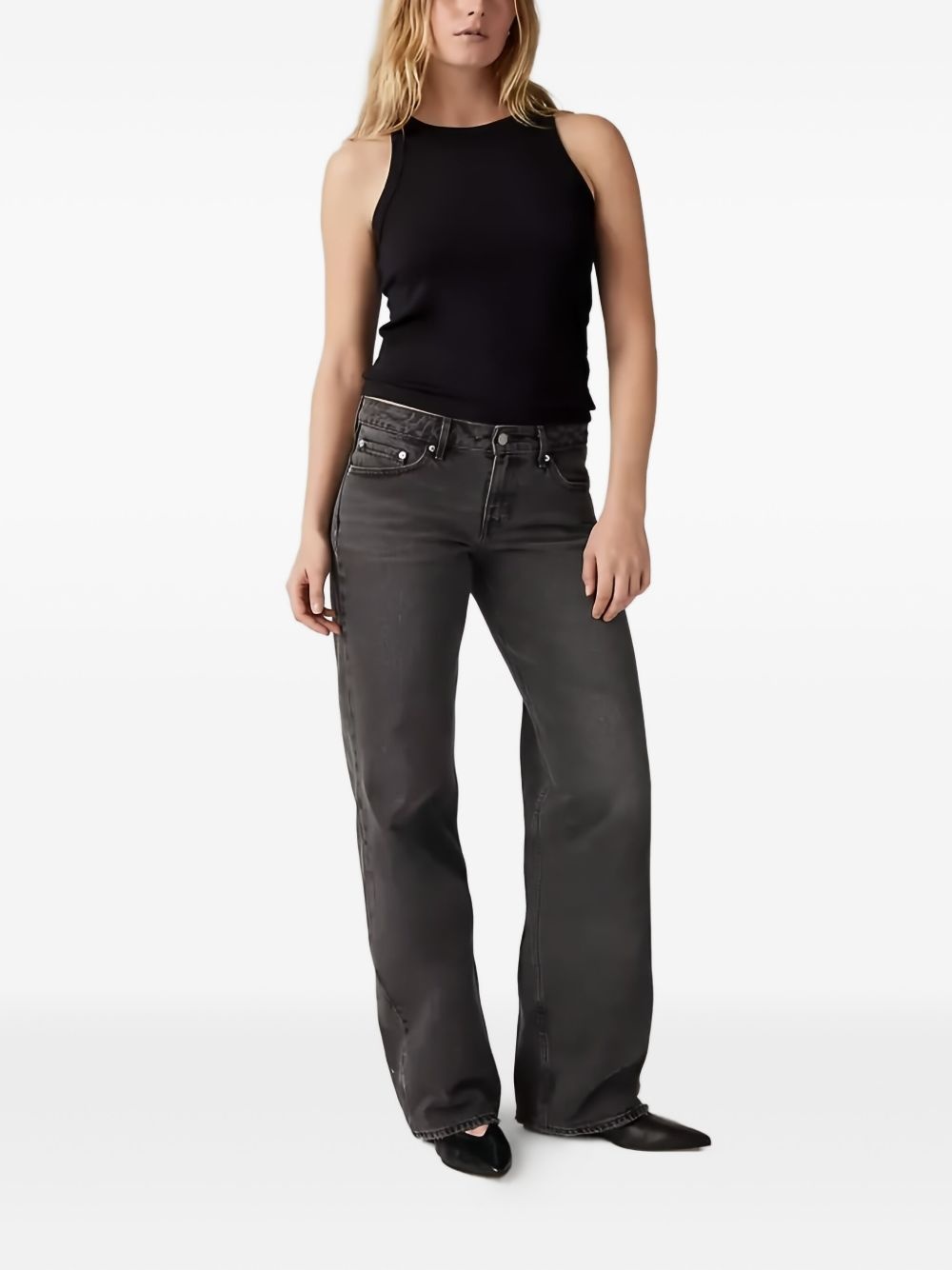 low-rise cotton jeans - 2