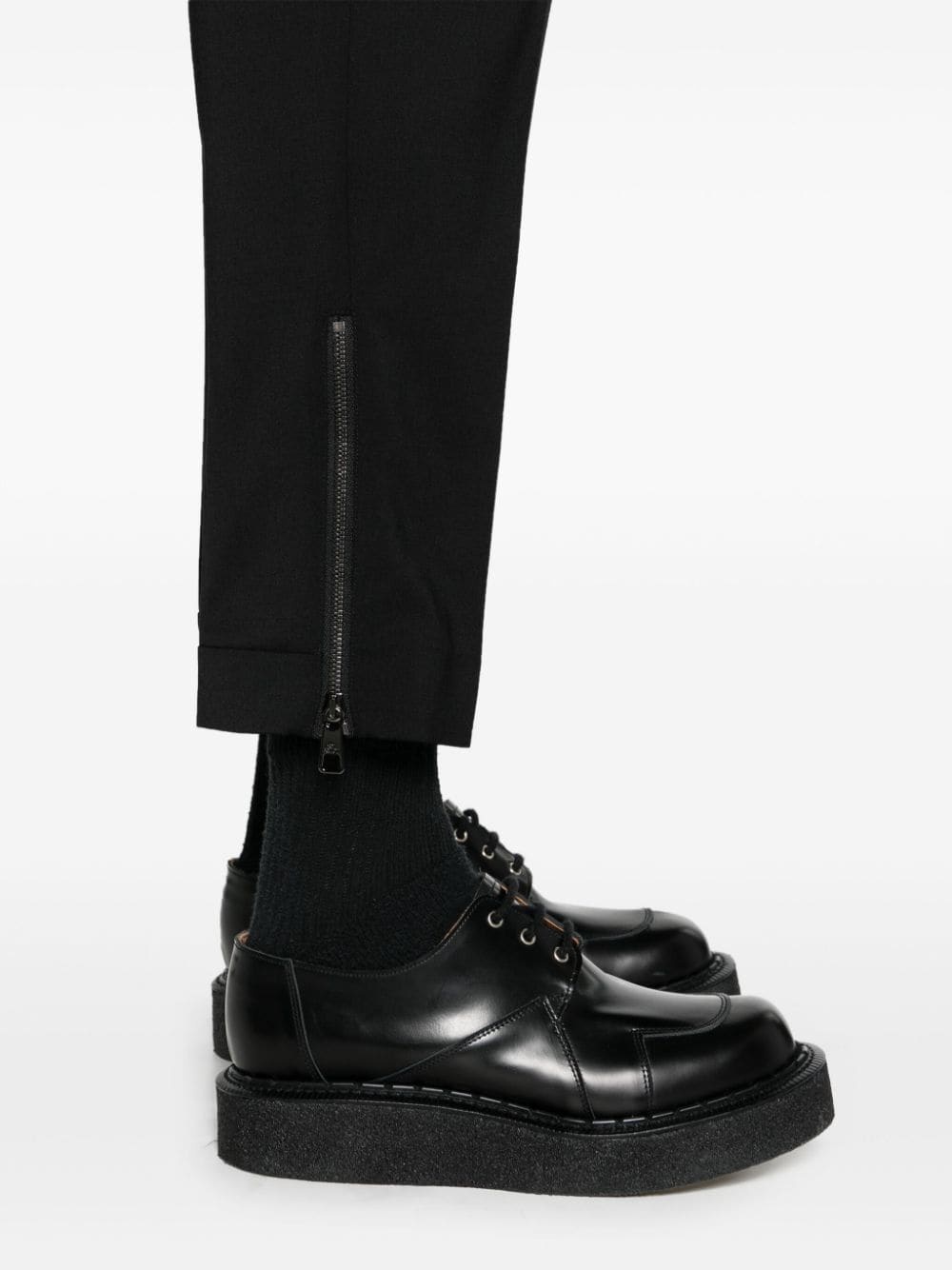 drawstring-waist tapered trousers - 5