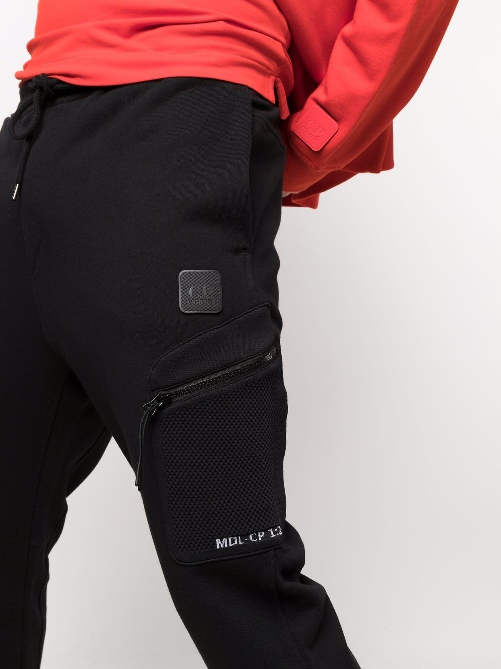 logo patch tapered track pants - 5