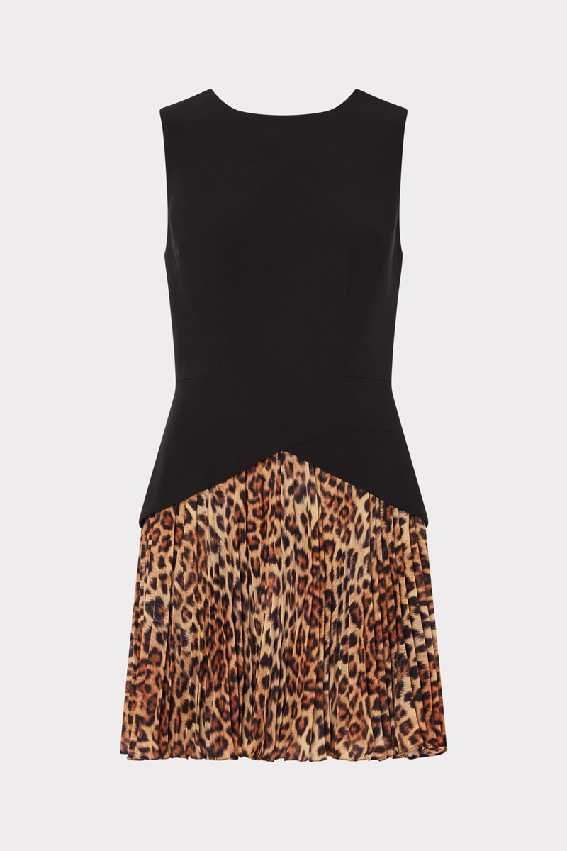 Haddy Leopard Print Pleated Mini Dress 1