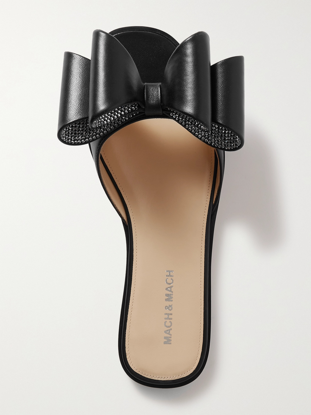 Le Cadeau Crystal-embellished Leather Slides - 5