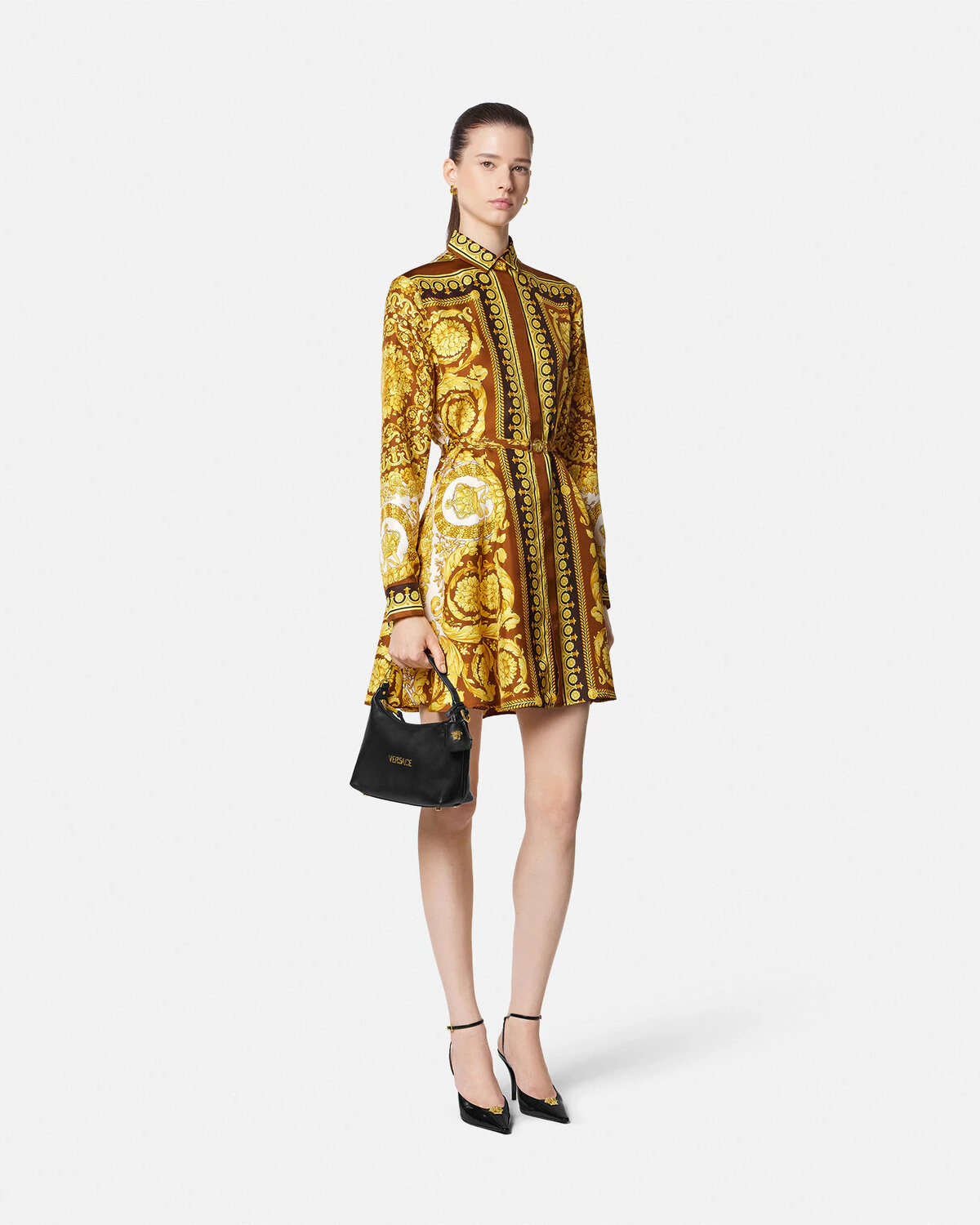 Barocco Silk Mini Shirt Dress - 2