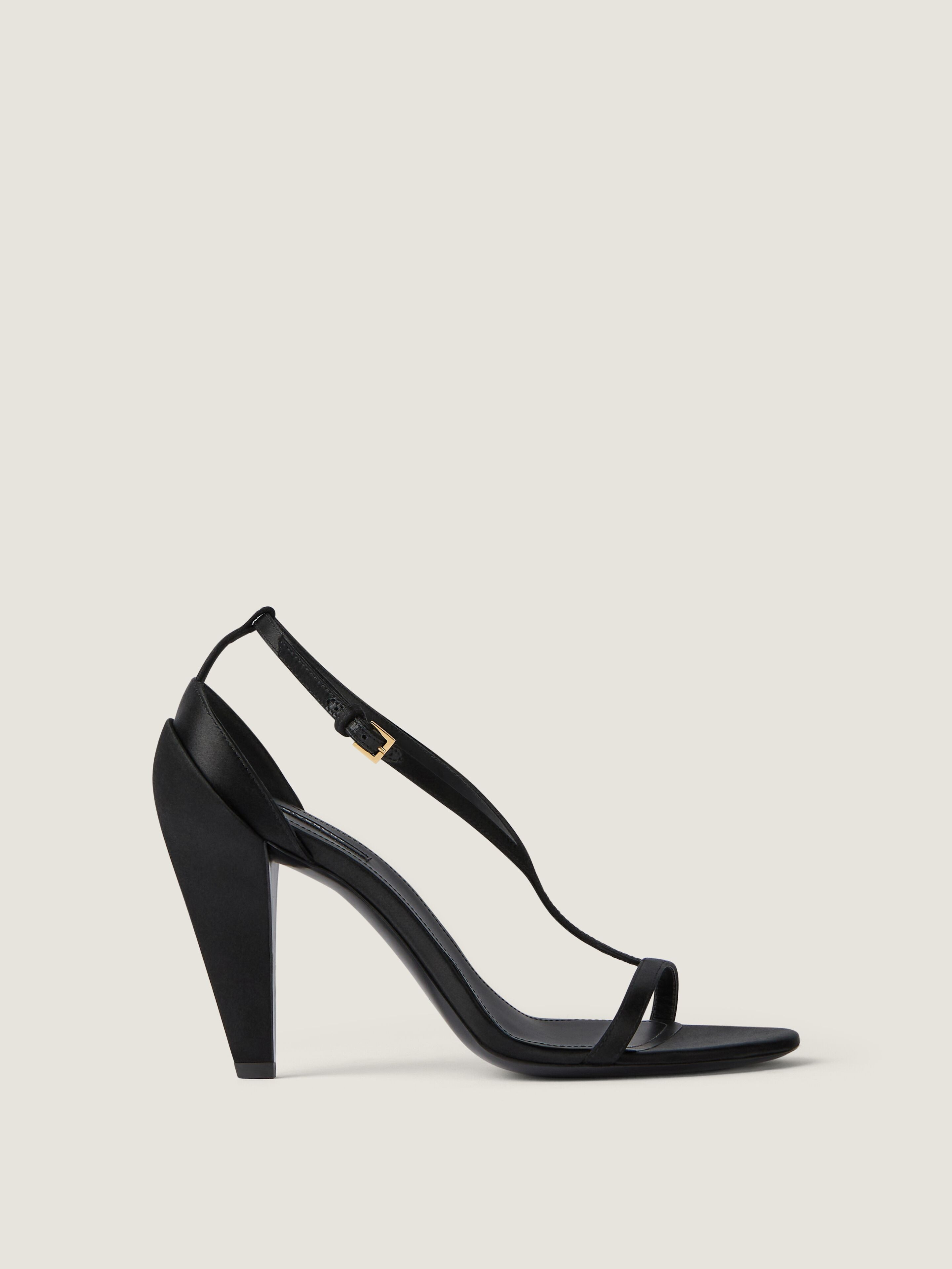 NAKED HEELED SANDALS IN SATIN - 3