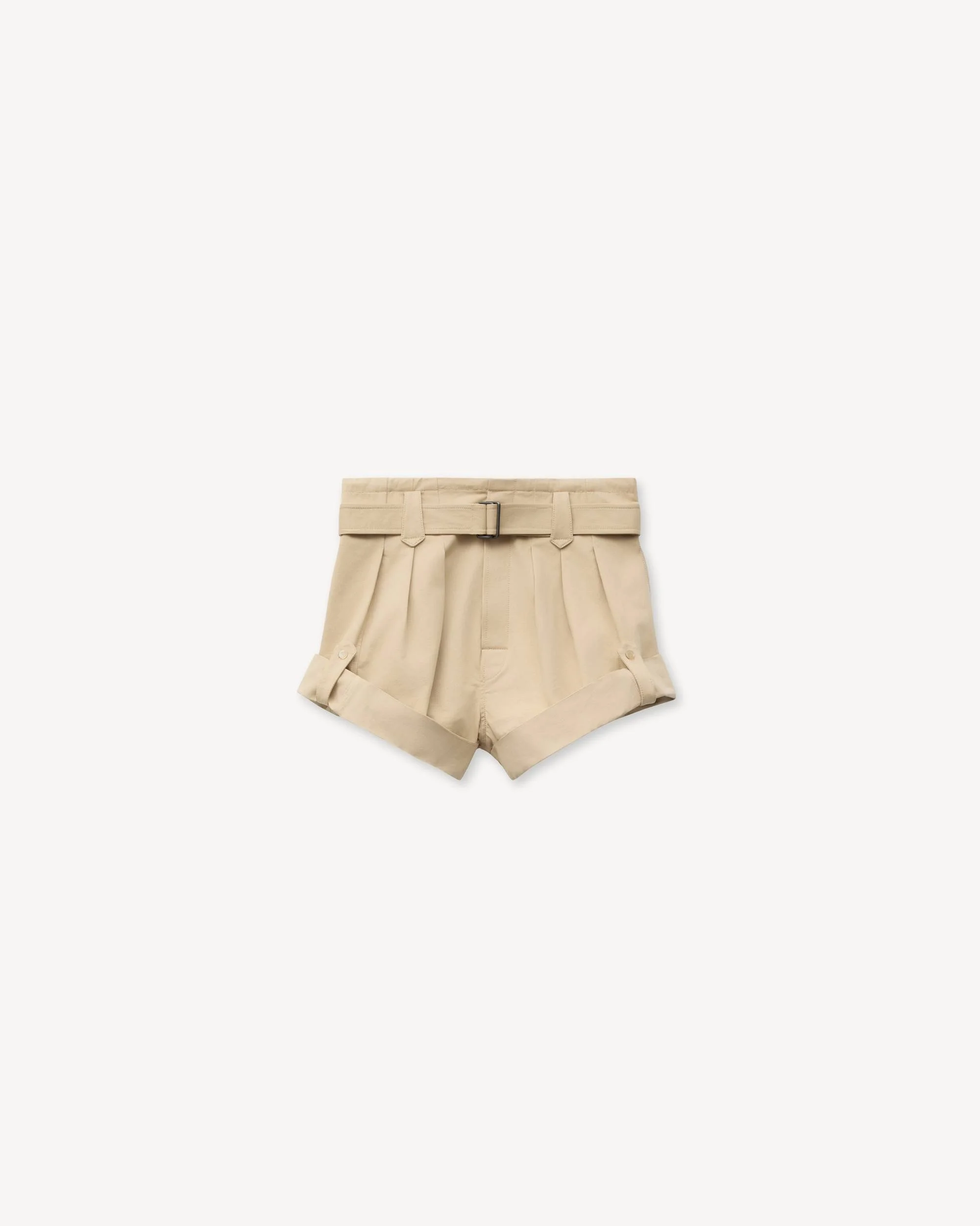 High-waist shorts in cotton twill - 1