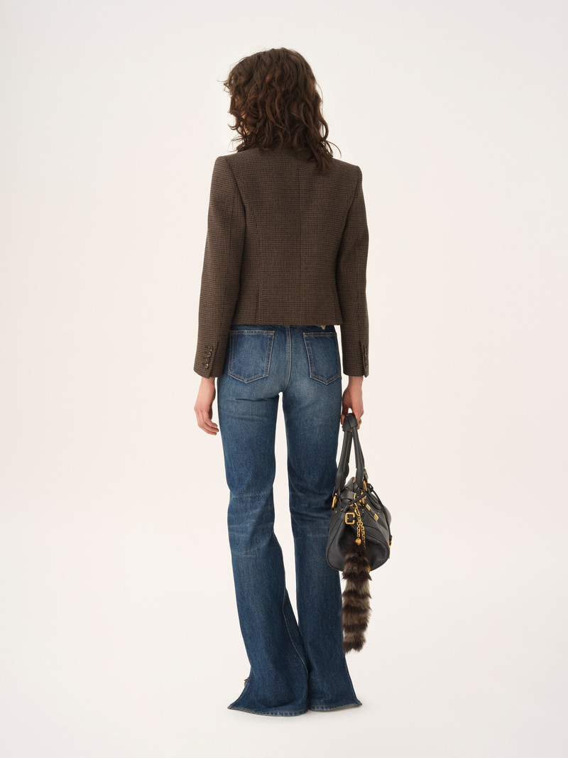 DOUBLE-BREASTED FITTED JACKET IN HOUNDSTOOTH WOOL 4