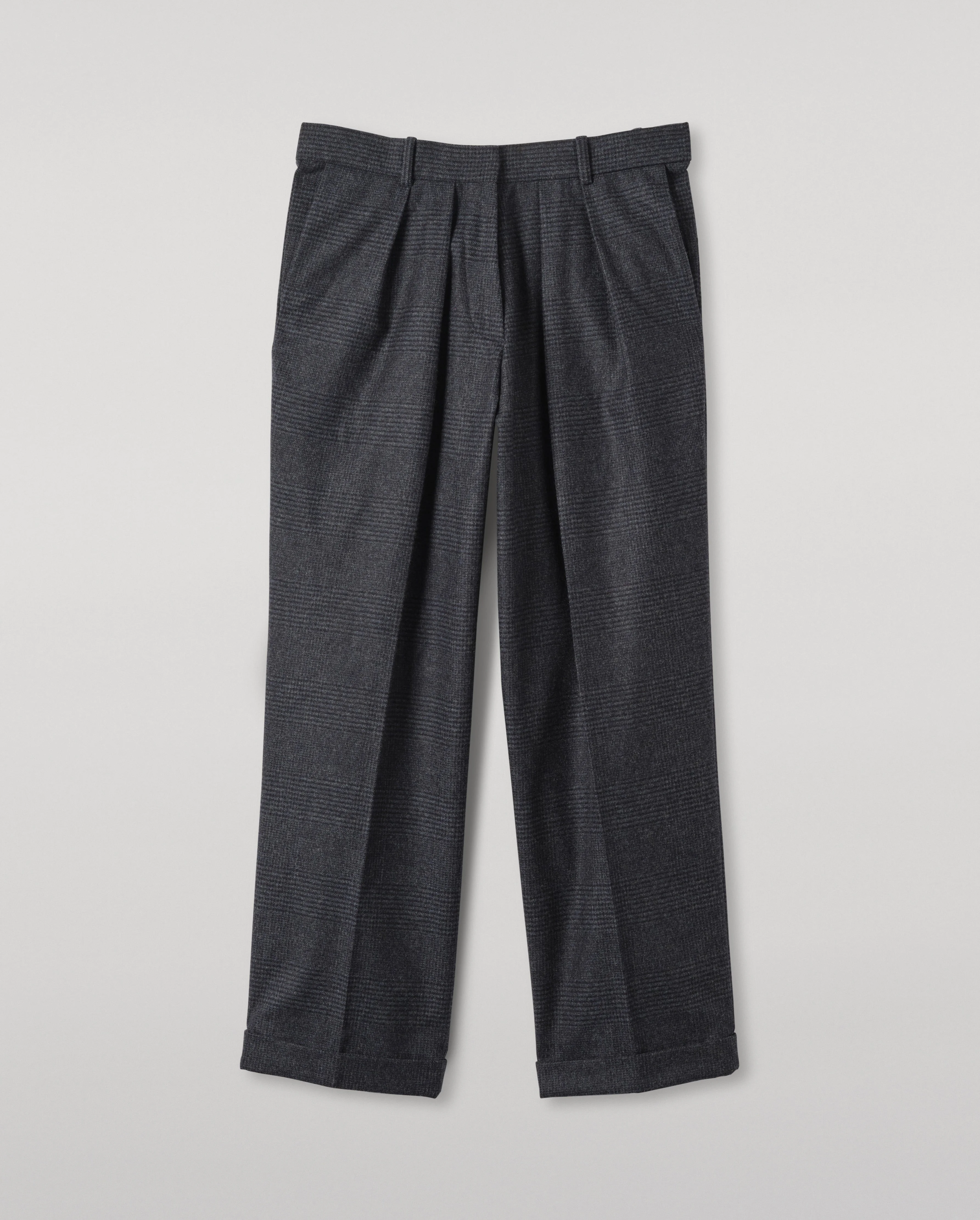 Macara Dark Blue Pleated Trousers - 1