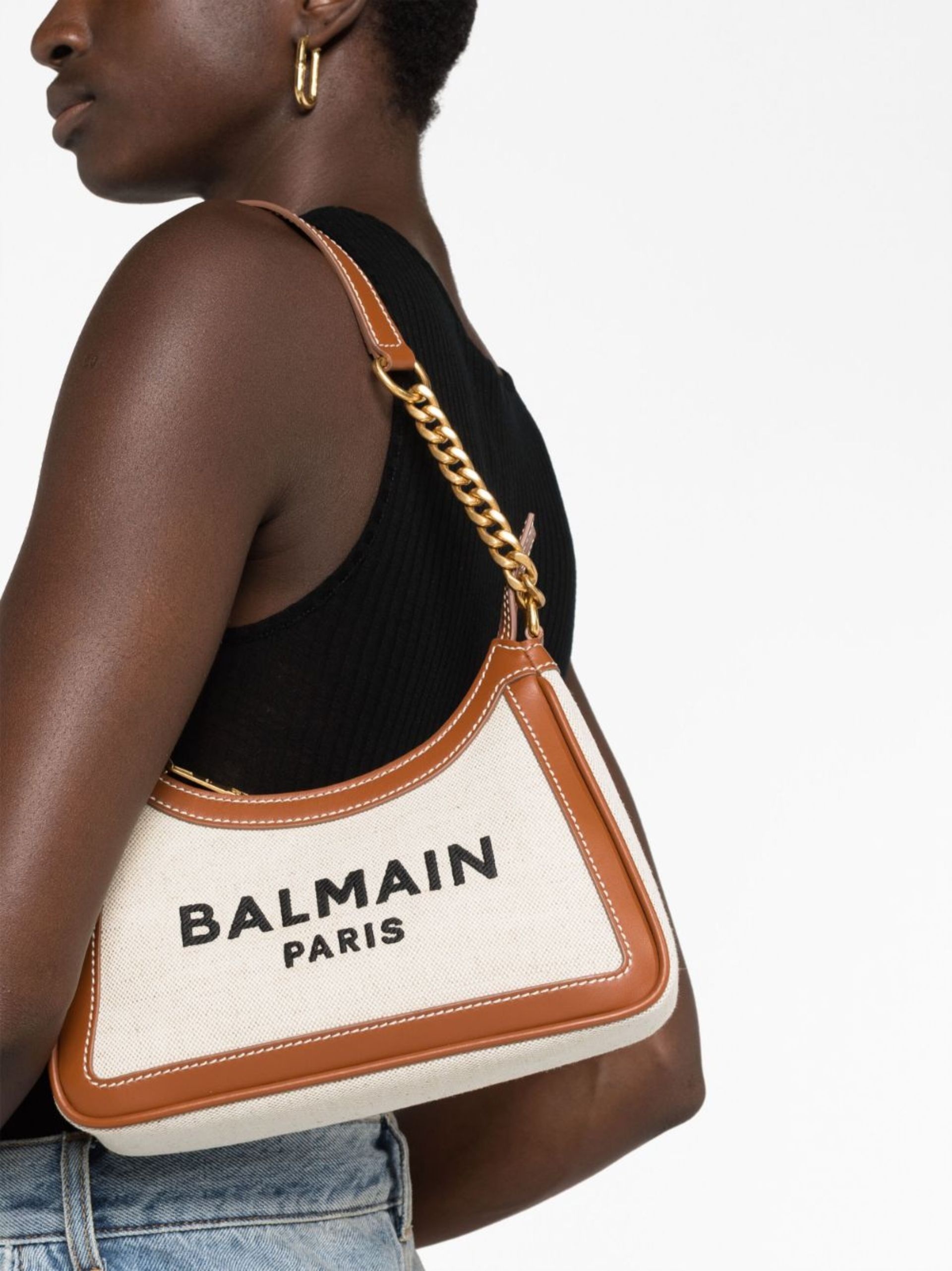 B-Army Shoulder Bag - Balmain - Canvas - Neutral