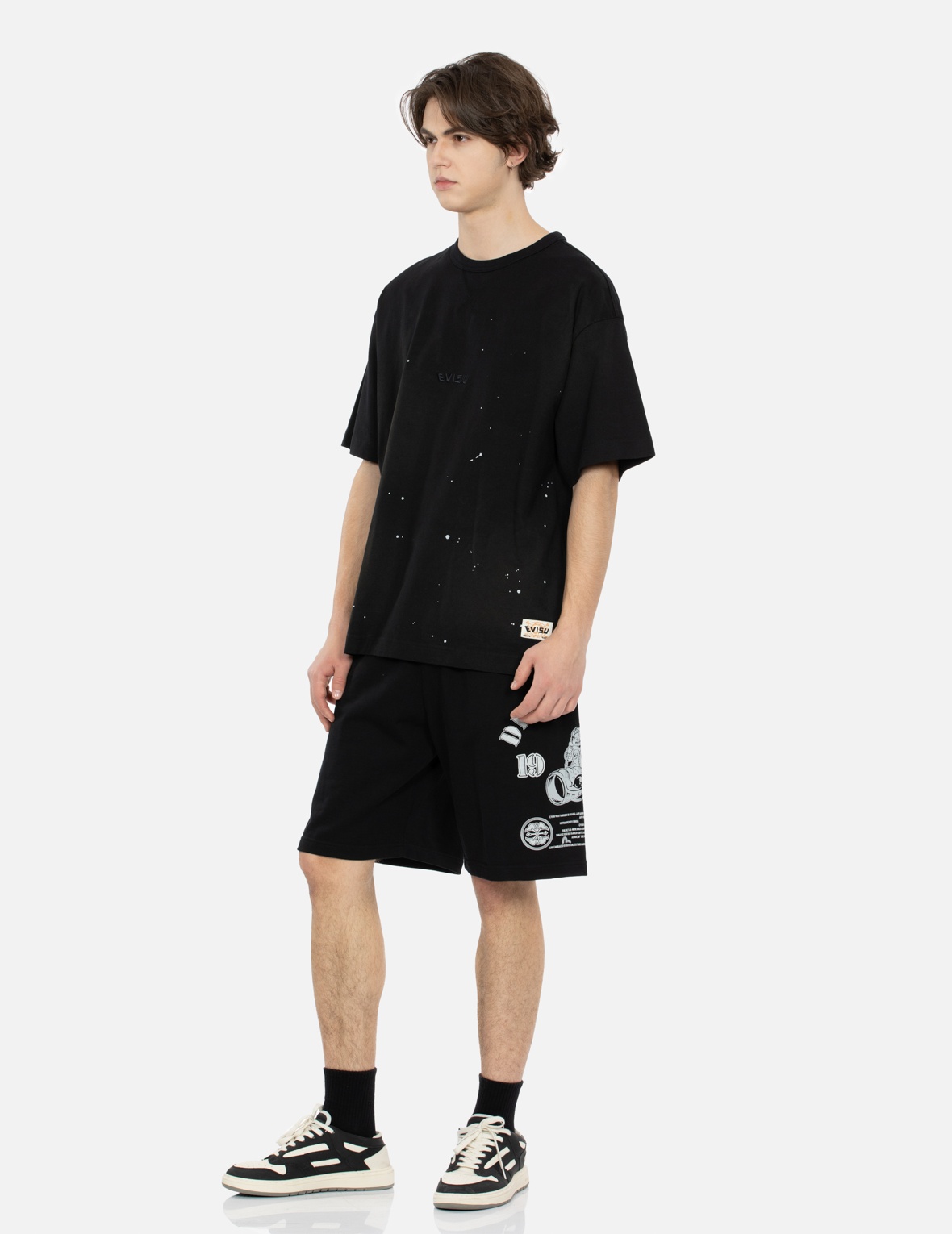 GODHEAD AND KOINOBORI REFLECTIVE PRINT RELAX FIT SWEAT SHORTS - 4