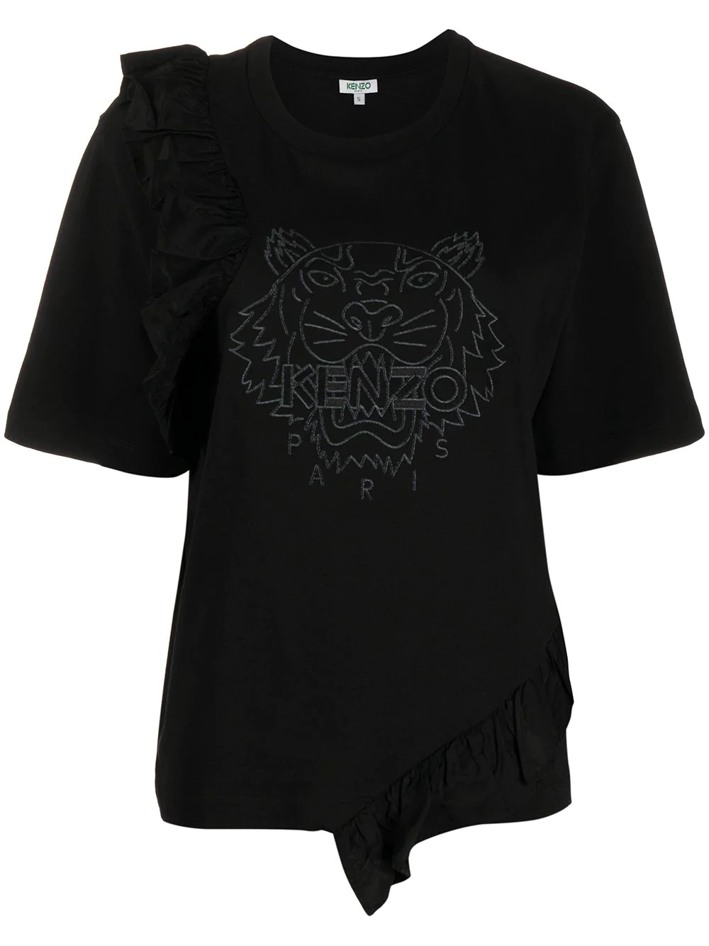 ruffled tiger logo T-shirt - 1