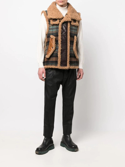 DSQUARED2 shearling-trim detail gilet outlook