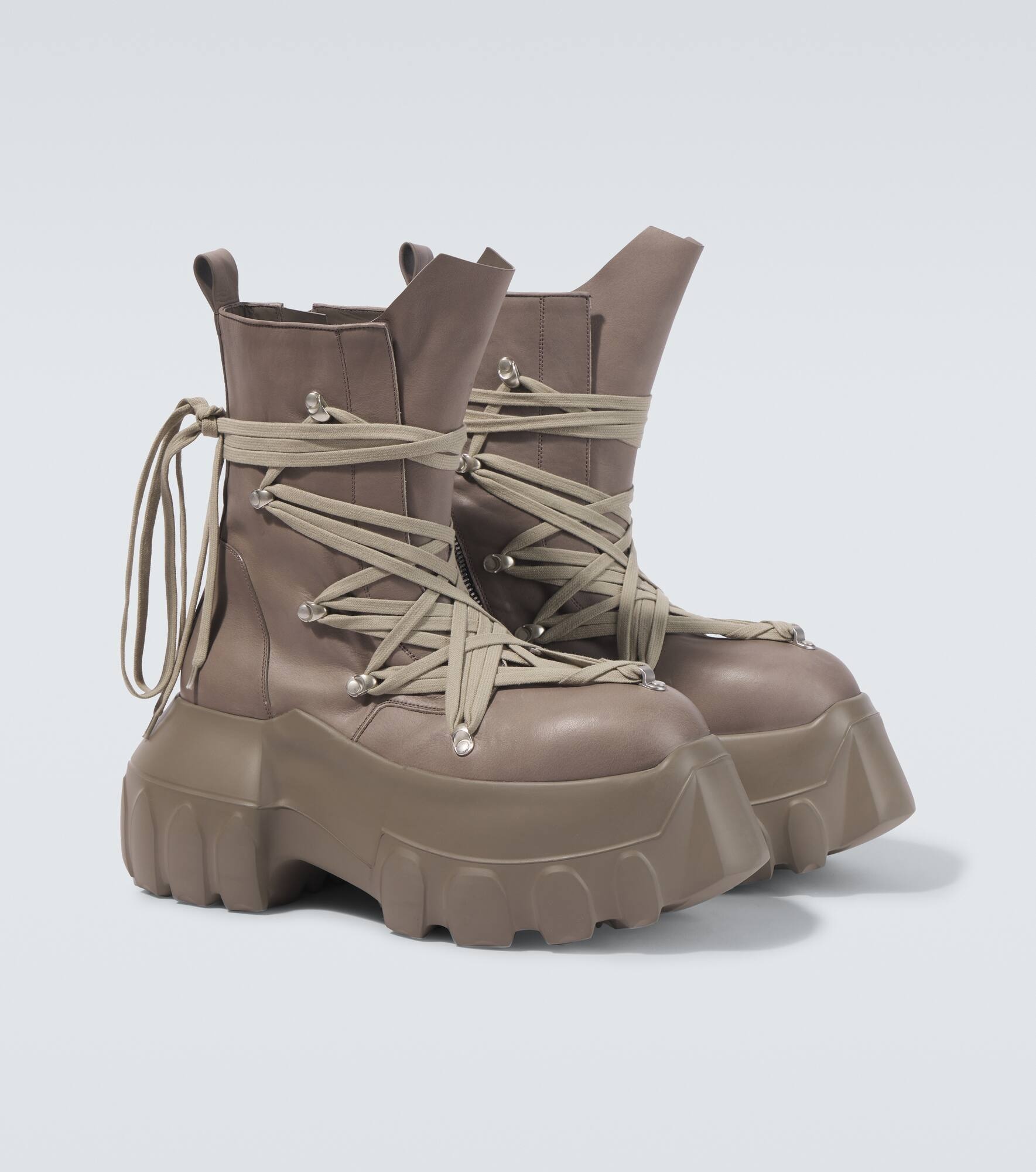 Megalaced Mega Tractor leather combat boots - 5