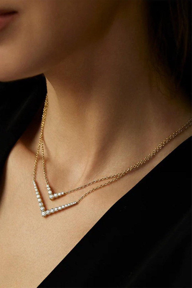 MELISSA KAYE Mini Aria Diamond Necklace outlook