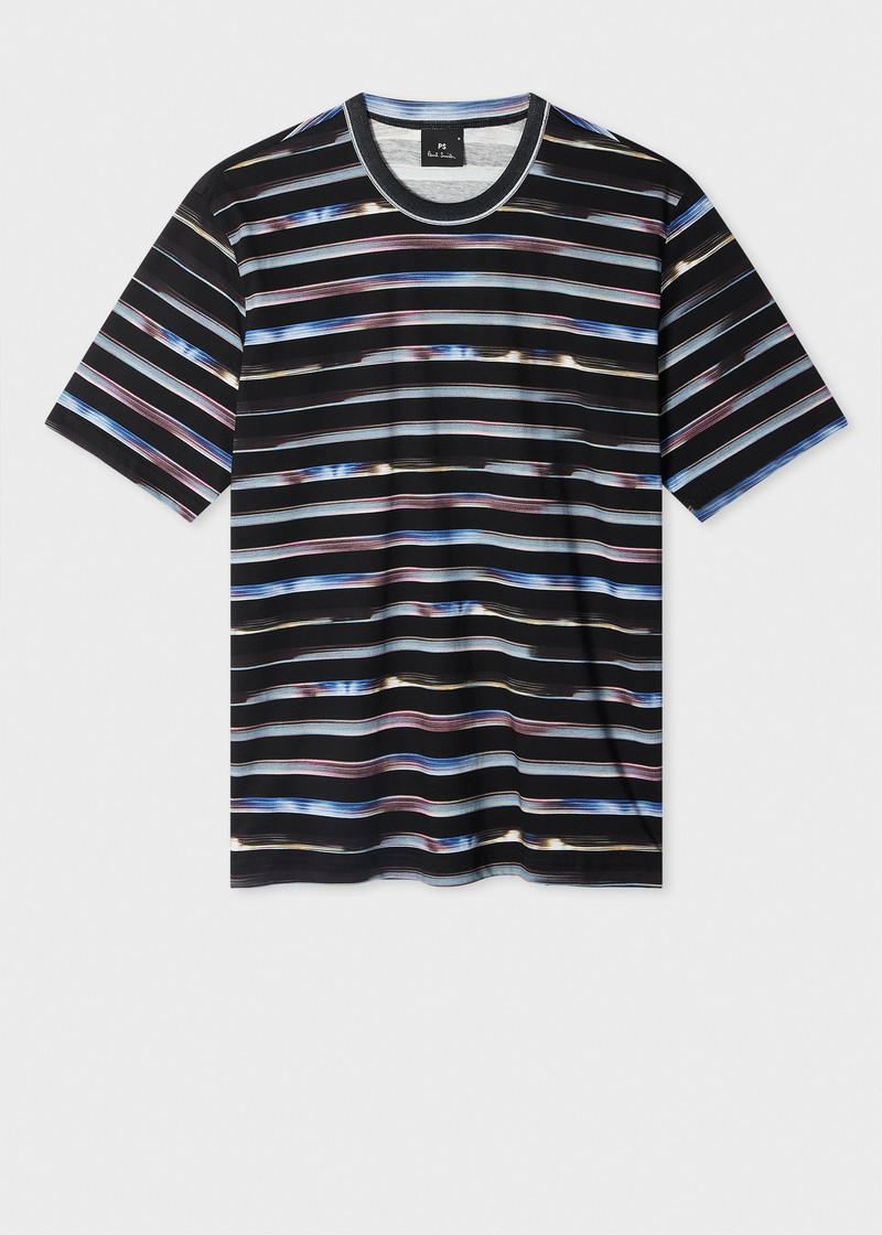 Black 'Digital Stripe' T-Shirt 1