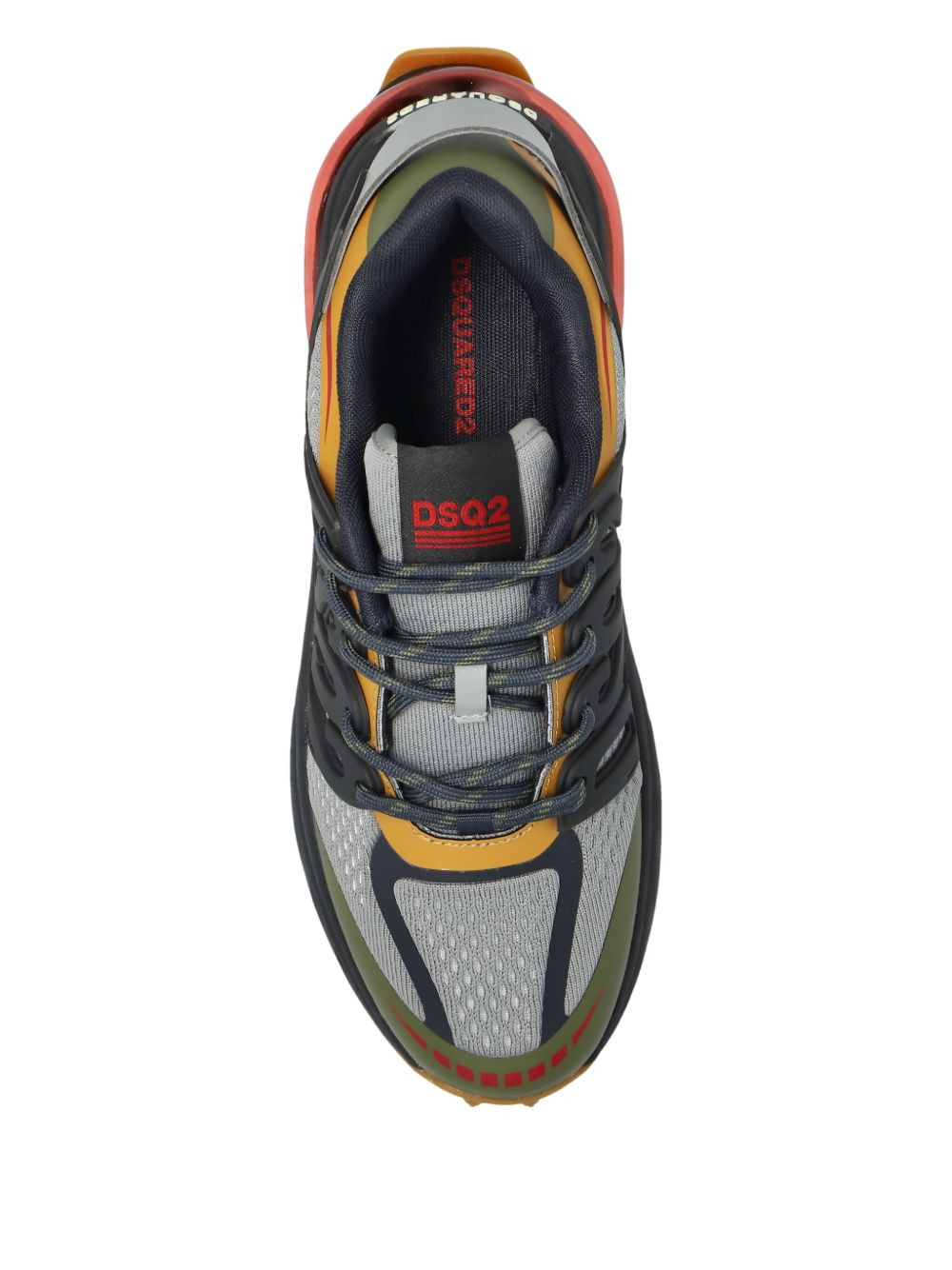 lace-up panelled low-top sneakers - 3
