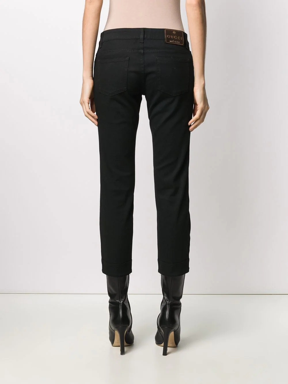 cropped button-detail trousers - 4