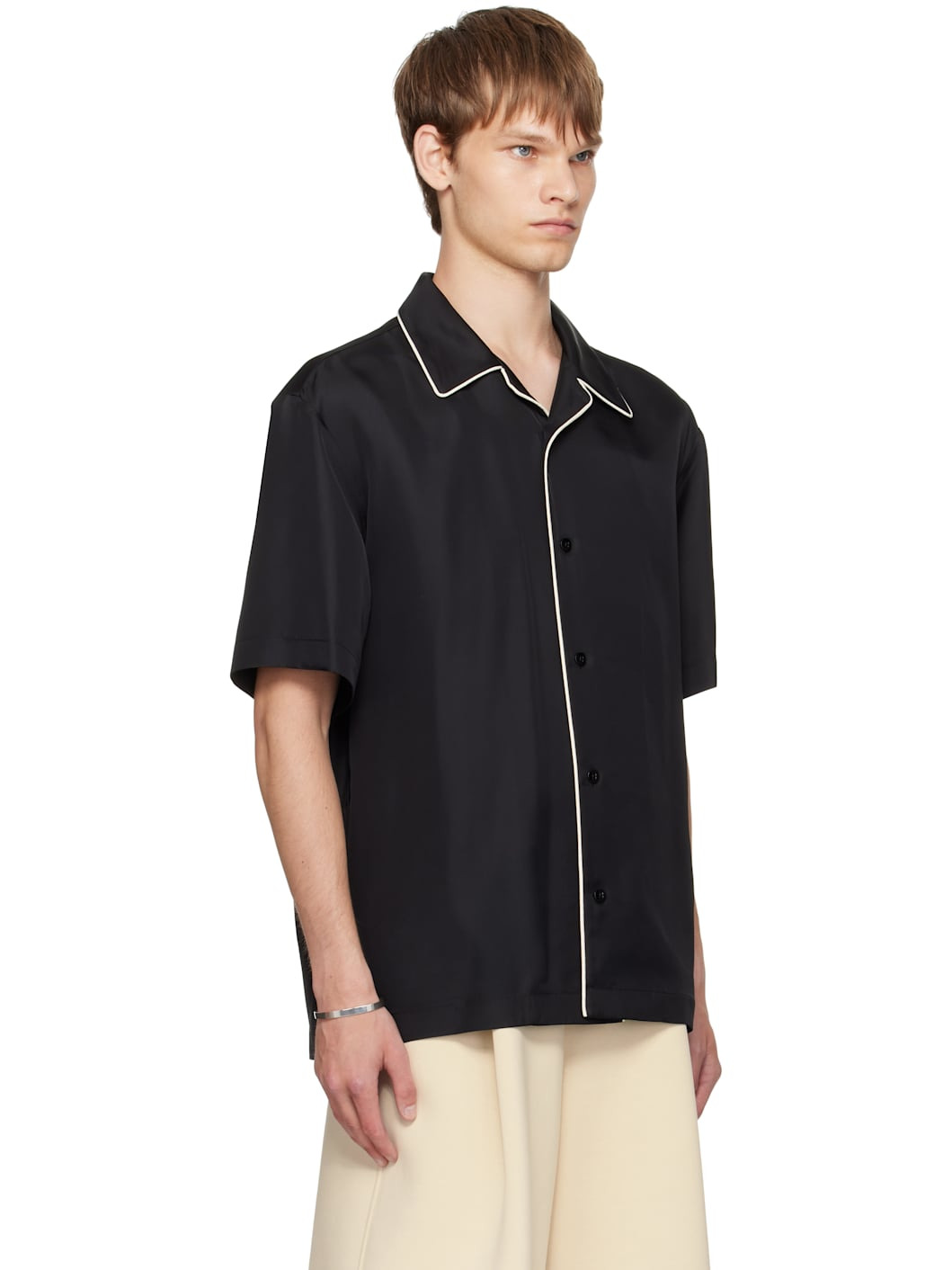 Black Fluid Viscose Shirt - 2