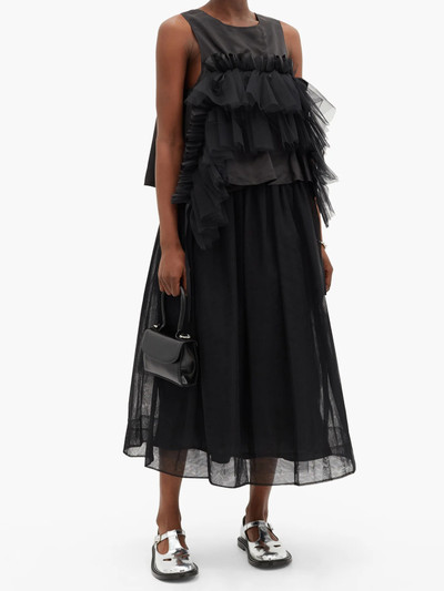 Noir Kei Ninomiya Ruffled mesh-trimmed top outlook