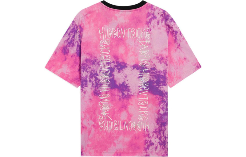 Li-Ning Li-Ning BadFive Skull Graphic Tie Dye T-shirt 'Pink Purple' AHSS389-5 outlook