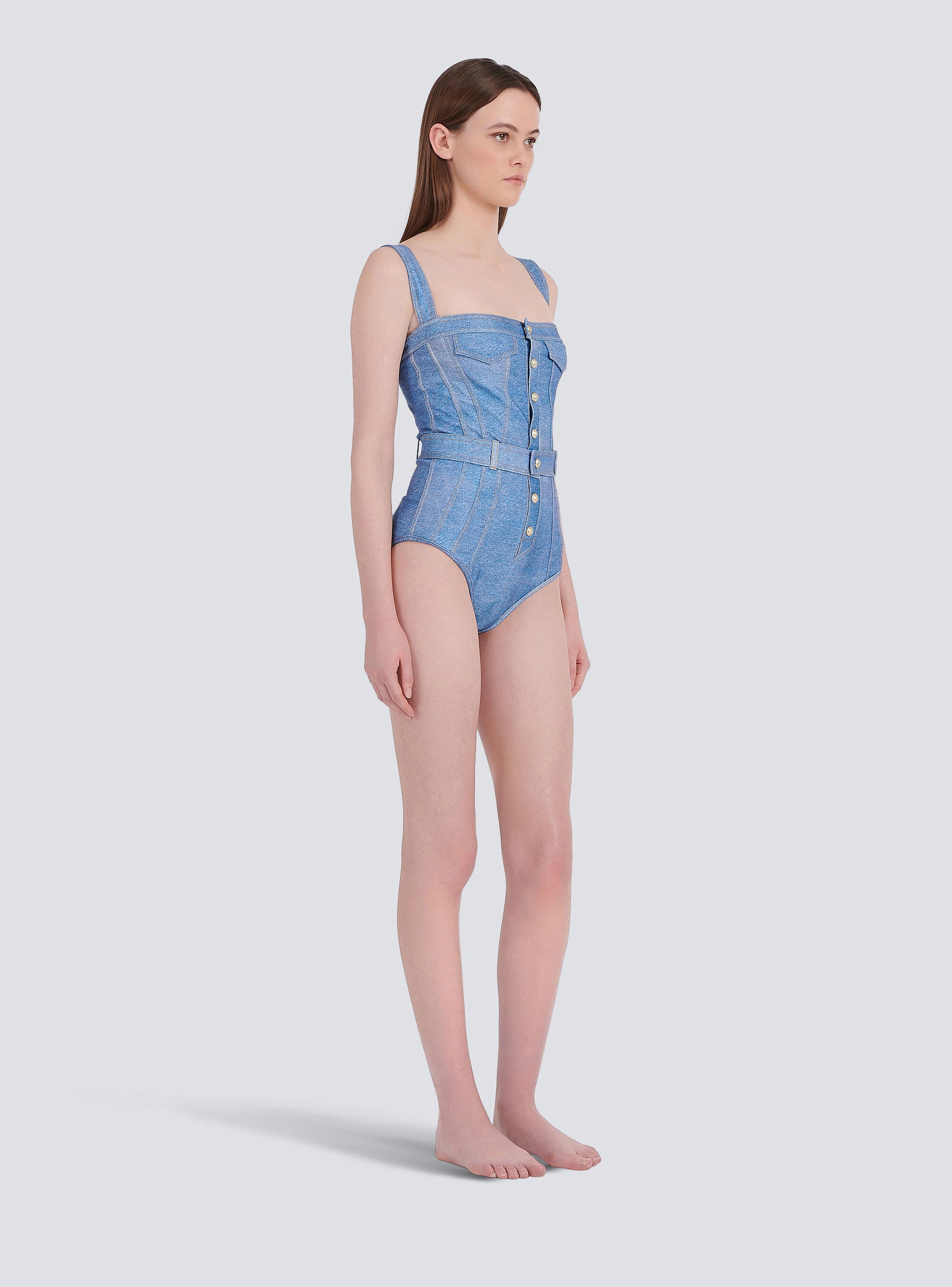 Jean-effect swimsuit - 4