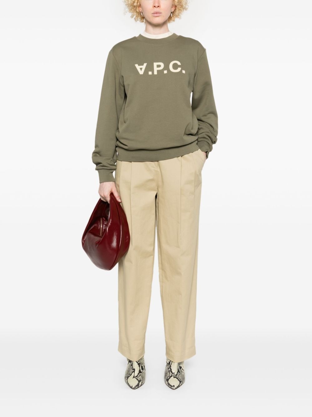 flocked-logo sweatshirt - 2