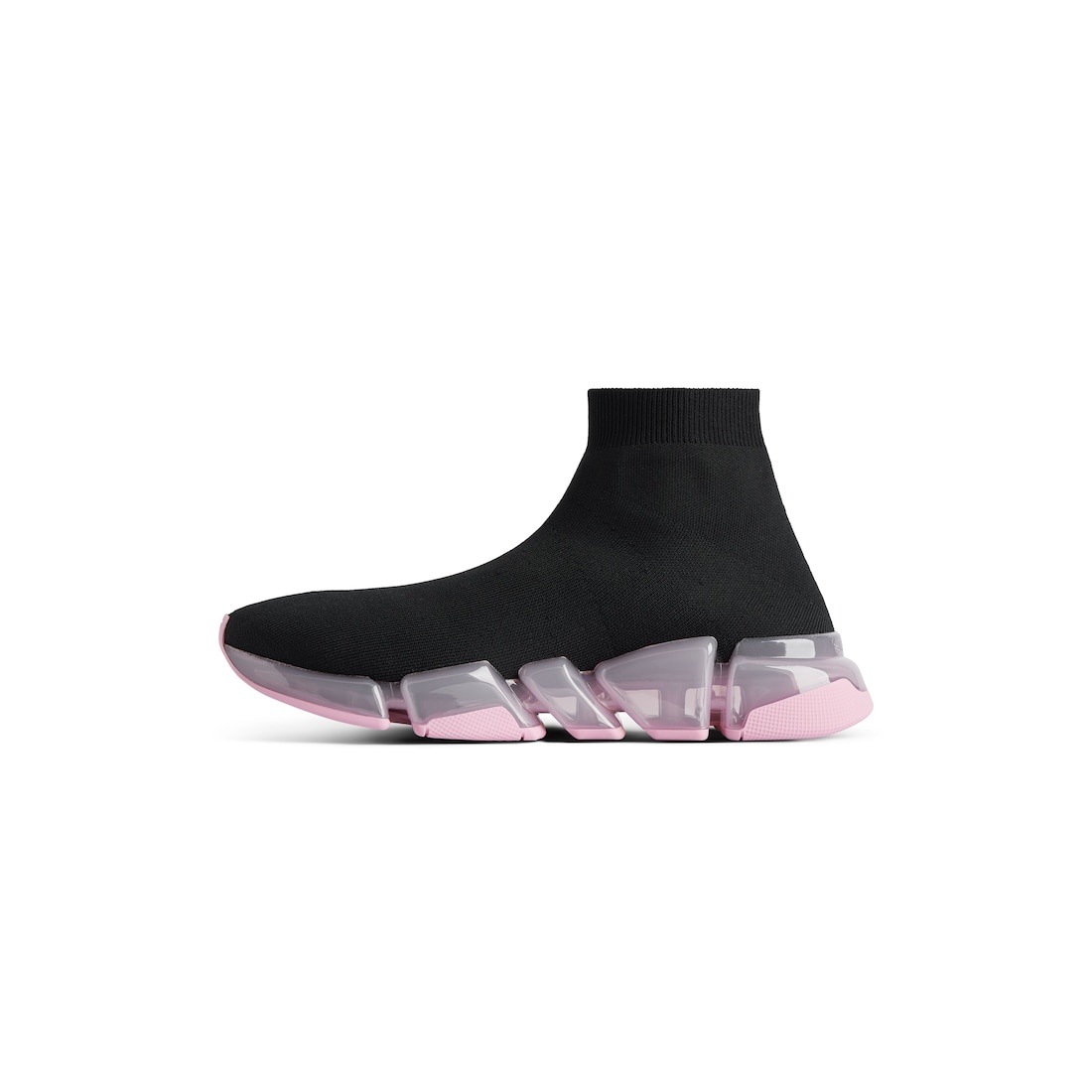 Women's Speed 2.0 Full Clear Sole Recycled Knit Sneaker in Black/rose - 4