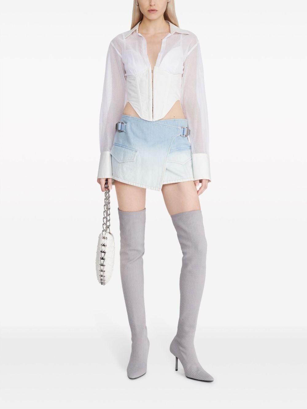 gradient-effect denim miniskirt - 2
