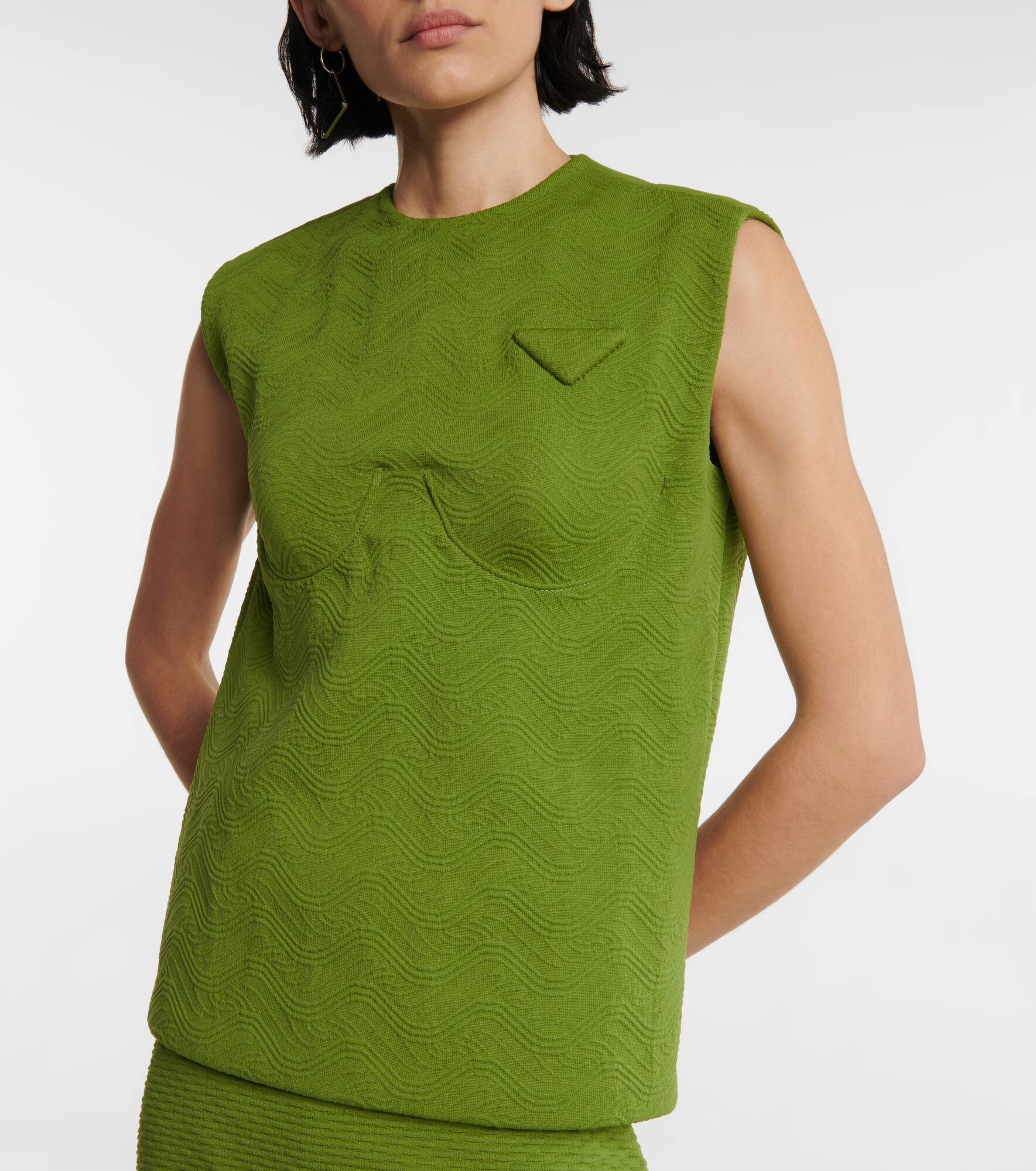 Logo sleeveless knit top - 5