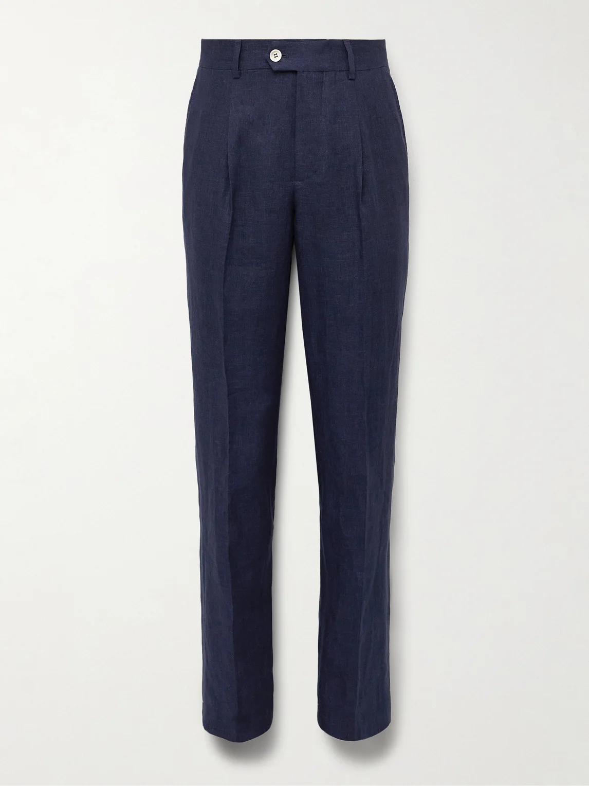 Slim-Fit Pleated Linen Suit Trousers - 1