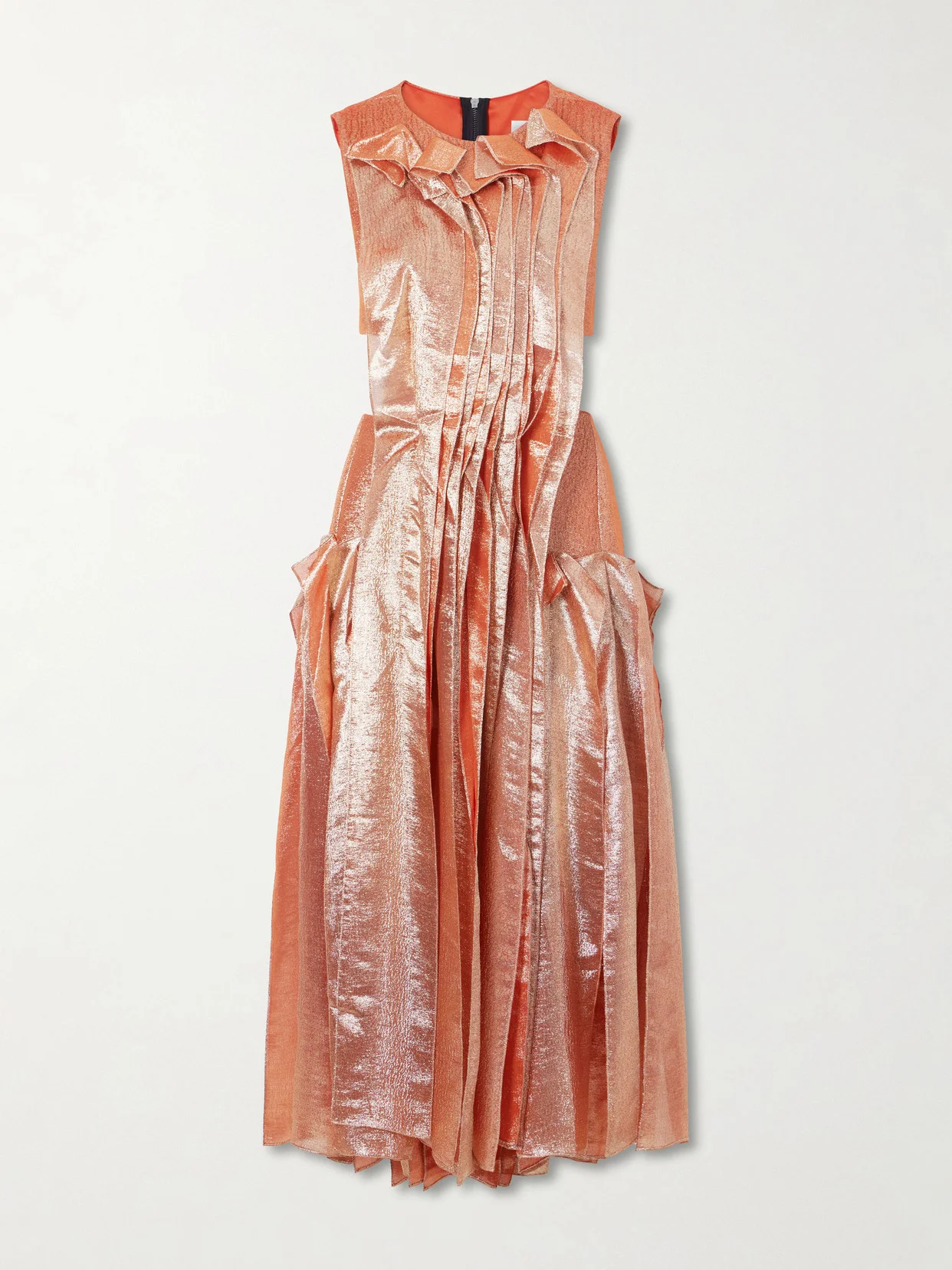 Trailblaze Ruffled Metallic Brocade Gown - 1