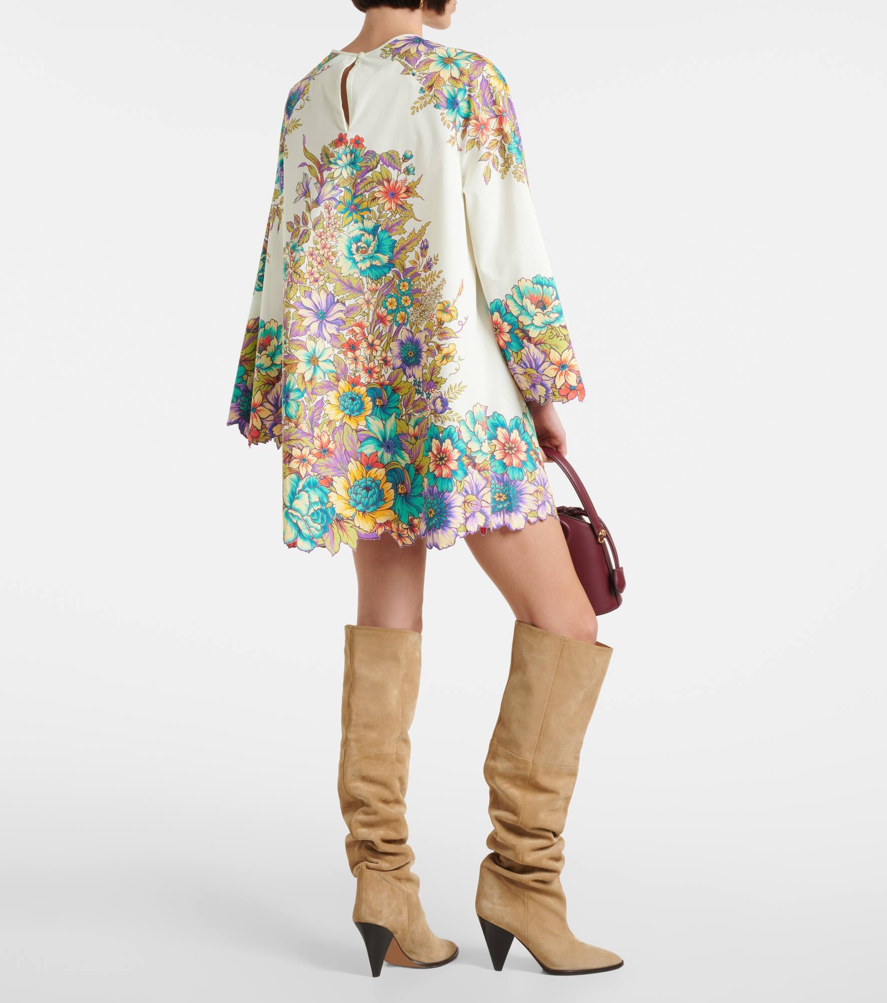Floral cotton poplin minidress - 3