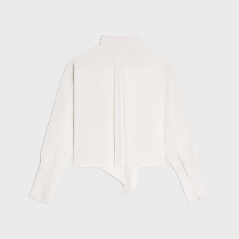 CELINE cropped lavalliere shirt IN silk twill outlook