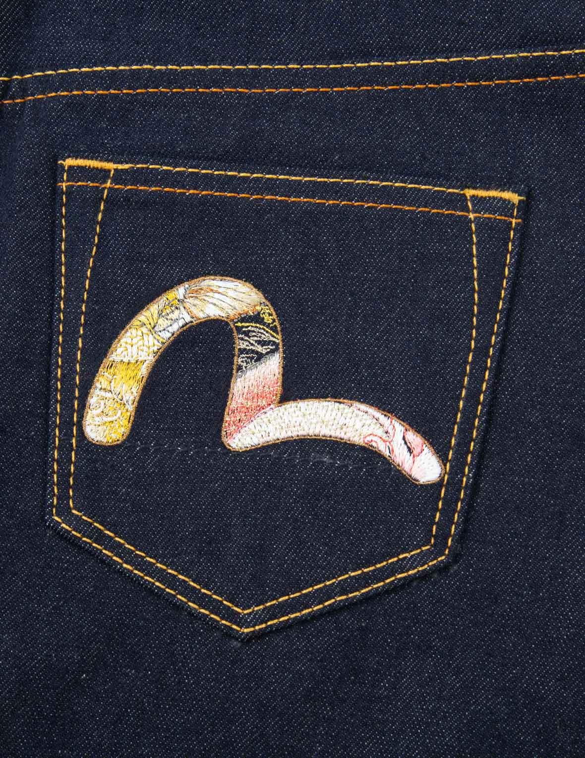 Tattoo Koi-pattern Seagull Embroidery Denim Skirt - 9