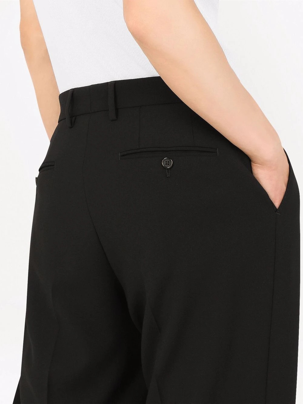 high-waisted wool straight-leg trousers - 5