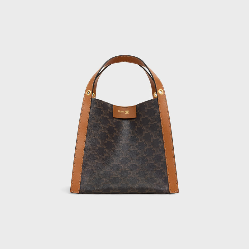 SMALL CUBO BAG IN Triomphe Canvas and NATURAL Calfskin 1