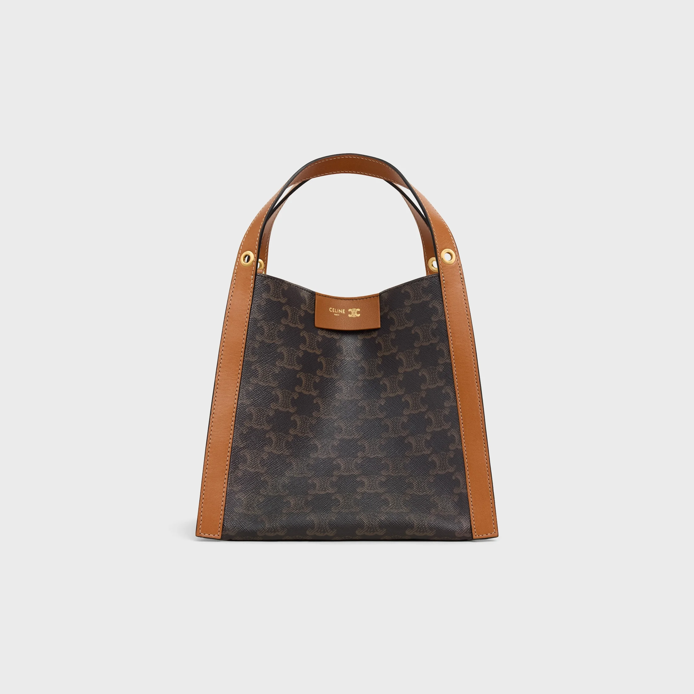 SMALL CUBO BAG IN Triomphe Canvas and NATURAL Calfskin - 1