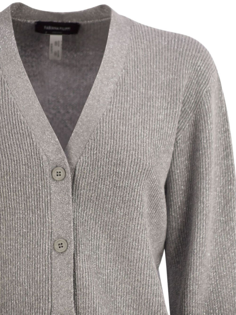 ribbed V-neck cardigan 4