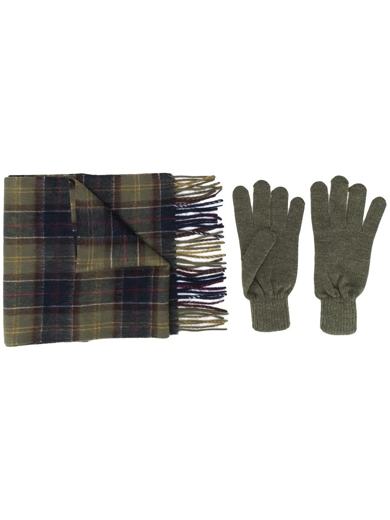 tartan scarf and gloves set 1